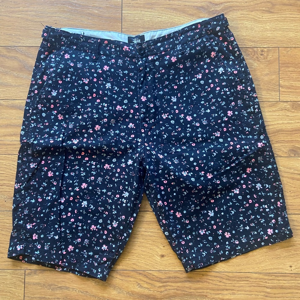 Stussy black floral Patterned Men's Shorts